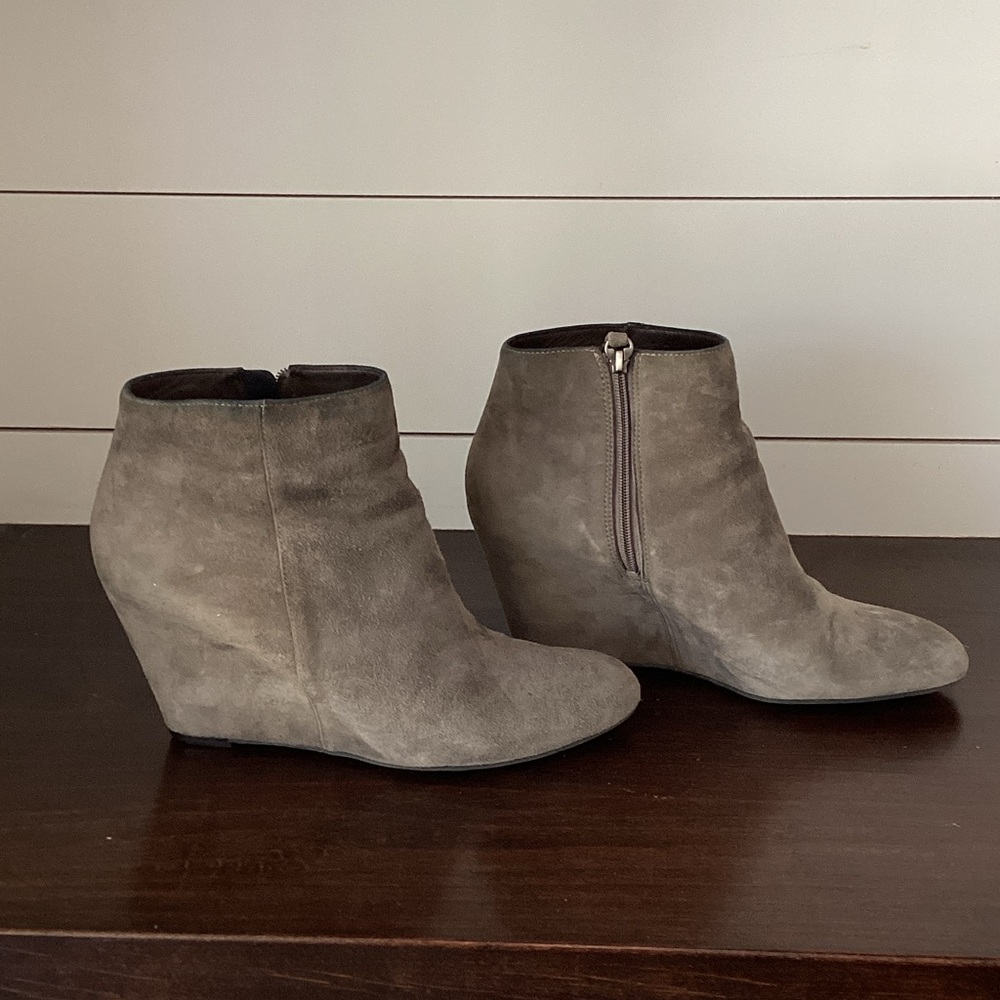 Via Spiga Grey Wedge Ankle Boots